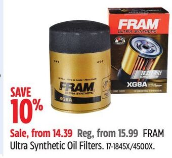 Canadian Tire Fram ultrasynthetic oil filters offer