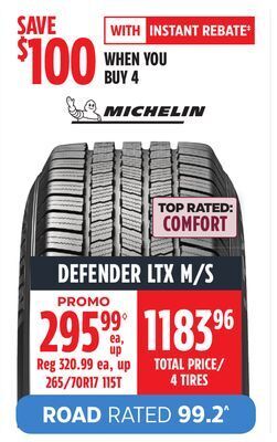 Canadian Tire Michelin defender ltx m/s offer