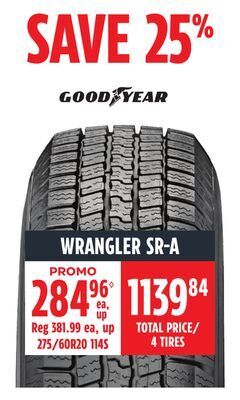 Canadian Tire Good year wrangler sr-a offer