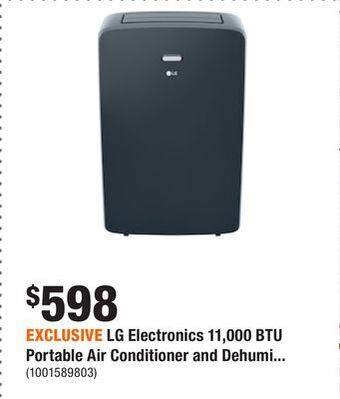 Home Depot Exclusive lg electronics 11,000 btu portable air conditioner and dehumidifier offer