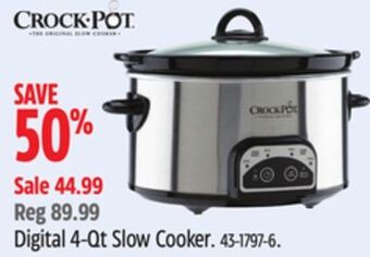 Canadian Tire Crock-pot digital 4-qt slow cooker offer