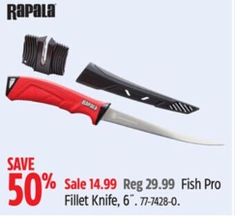 Canadian Tire Rapala fish pro fillet knife, 6˝ offer
