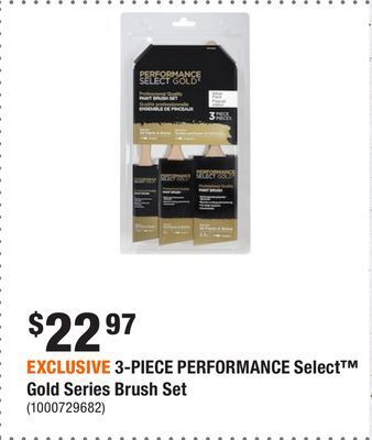 Home Depot Exclusive 3-piece performance select™ gold series brush set offer