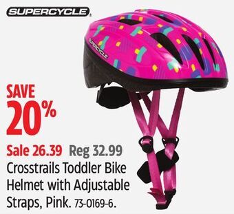 Canadian Tire Supercycle crosstrails toddler bike helmet with adjustable straps, pink offer