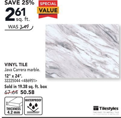 RONA Vinyl tile, 12x24 offer