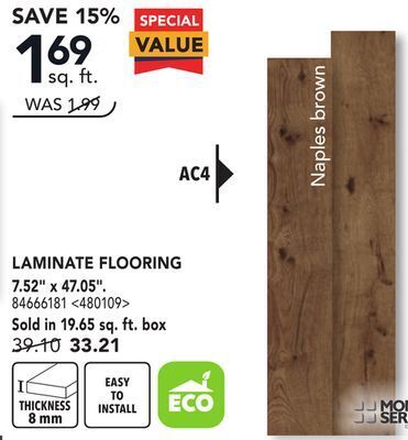 RONA Mono serra laminate flooring 7.52 x 47.05 offer