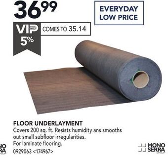 RONA Mono serra floor underlayment offer