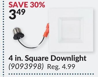 Princess Auto 4 in. square downlight offer