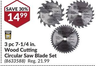 Princess Auto 3 pc 7-1/4 in. wood cutting circular saw blade set offer