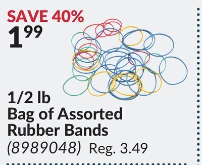 Princess Auto 1/2 lb bag of assorted rubber bands offer