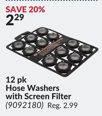 Princess Auto 12 pk hose washers with screen filter offer