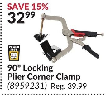 Princess Auto 90° locking plier corner clamp offer