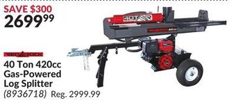 Princess Auto 40 ton 420cc gas-powered log splitter offer