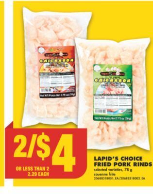 No Frills Lapid's choice fried pork rinds, 78 g offer