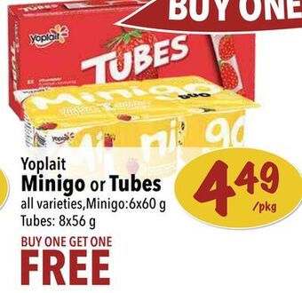 Farm Boy Yoplait minigo or tubes offer