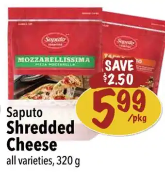 Farm Boy Saputo shredded cheese offer
