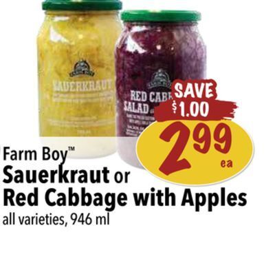Farm Boy Farm boy™ sauerkraut or red cabbage with apples offer
