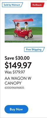 Walmart Aa wagon w canopy offer