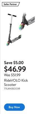 Walmart Ridevolo kick scooter offer