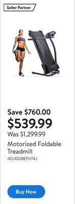 Motorized foldable treadmill