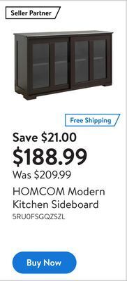 Walmart Homcom modern kitchen sideboard offer