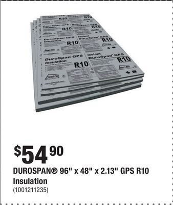 Home Depot Durospan® 96 x 48 x 2.13 gps r10 insulation offer
