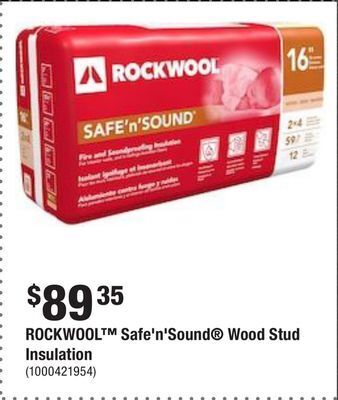 Home Depot Rockwool™ safe'n'sound® wood stud insulation offer