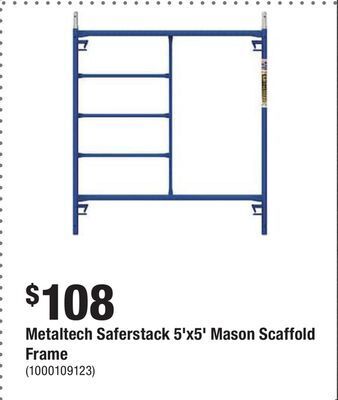 Metaltech saferstack 5'x5' mason scaffold frame