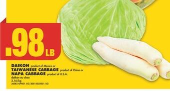No Frills Daikon or taiwanese cabbage or napa cabbage offer