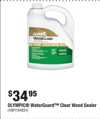 Home Depot Olympic® waterguard™ clear wood sealer offer