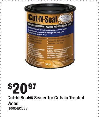 Home Depot Cut-n-seal® sealer for cuts in treated wood offer