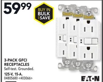 Lowe's Eaton 3-pack gfci receptacles offer