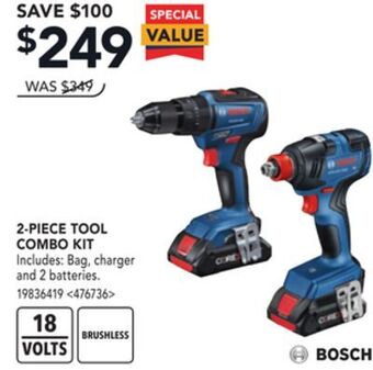 Lowe's Bosch 2-piece tool combo kit offer