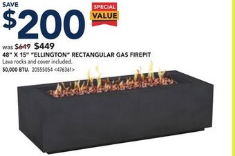 RONA 48 x 15 ellington rectangular gas firepit offer