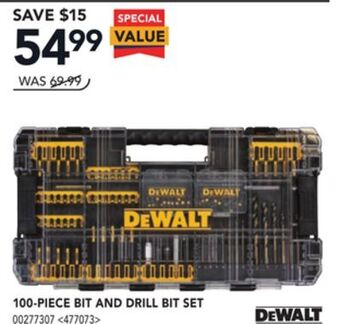 Lowe's Dewalt 100-piece bit and drill bit set offer