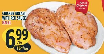 Marché Adonis Chicken breast with red sauce offer