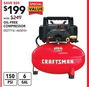 RONA Craftsman oil-free compressor offer
