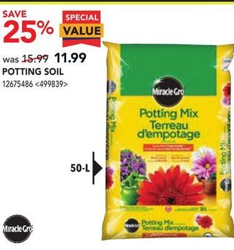 RONA Miracle-gro potting soil offer