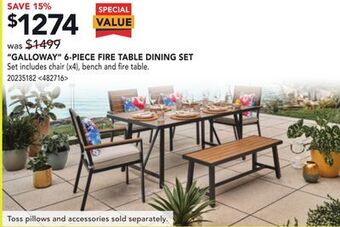 RONA Galloway 6-piece fire table dining set offer
