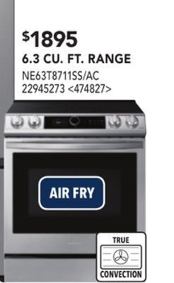 RONA Samsung 6.3 cu. ft. range offer
