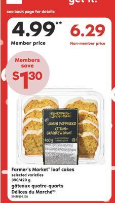 Valu-mart Gâteaux quatre-quarts délices du marché, 390/420 g offer