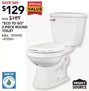 RONA Eco to go 2-piece round toilet 4.8-l offer