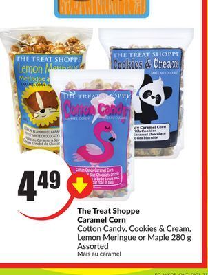 Chalo FreshCo The treat shoppe caramel corn cotton candy, cookies & cream, lemon meringue or maple 280 g assorted offer