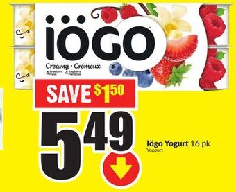 Chalo FreshCo Iӧgo yogurt 16 pk offer