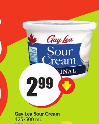 Chalo FreshCo Gay lea sour cream 425-500 ml offer