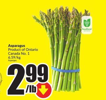 Chalo FreshCo Asparagus product of ontario canada no. 1 6.59/kg offer