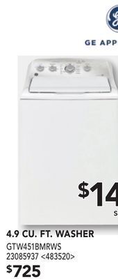 RONA Ge 4.9 cu. ft. washer offer