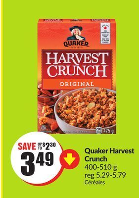 Chalo FreshCo Quaker harvest crunch 400-510 g offer