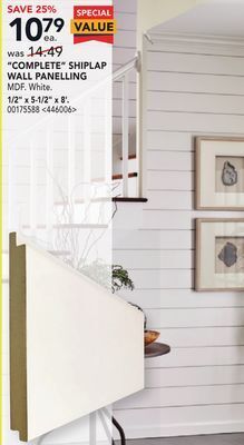 RONA Metrie complete shiplap wall panelling 1/2 x 5-1/2 x 8 offer