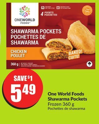 Chalo FreshCo One world foods shawarma pockets frozen 360 g offer